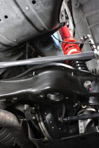Meisterschaft Motorsport Engineering Rear Toe Links - Toyota A90 Supra / BMW Z4 G29 (2019-2026) 9 A90 Supra rear toe link installed underside, arm view